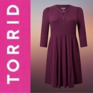 Mini Super Soft Plush Puff Sleeve Skater Dress